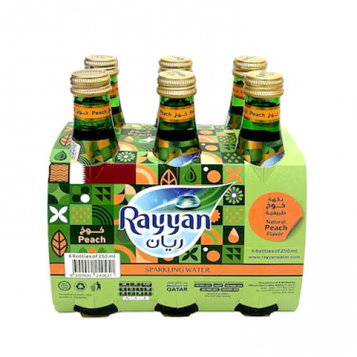Rayyan Sparkling Water Peach Flavour 250Ml X 6S