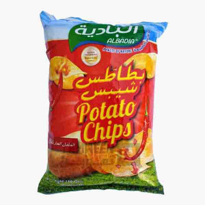 Al Badia Potato Chips Salt & Vinegar Flavour 150g..