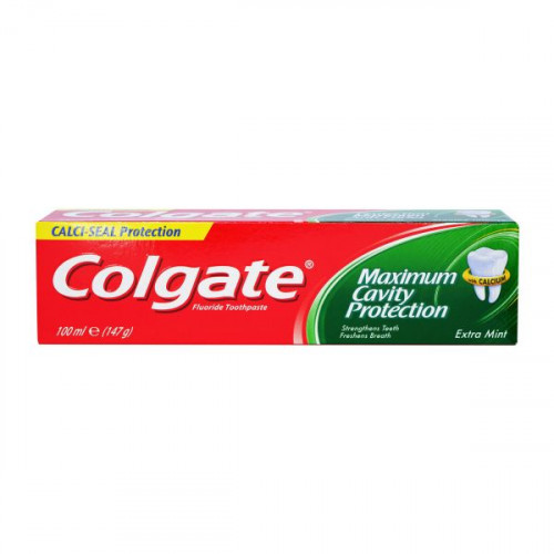 Colgate Toothpaste Maximum Cavity Protection Extra Mint 100ml -- كولجيت معجون حماية تسوس أسنان نعناع زيادة 100مل