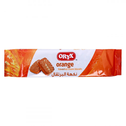 Oryx Orange Flavoured Cream Biscuit 82g -- أوريكس بسكويت كريمة بنكهة برتقال82ج Oryx Orange Flavoured Cream Biscuit 82g -- أوريكس بسكويت كريمة بنكهة برتقال82ج