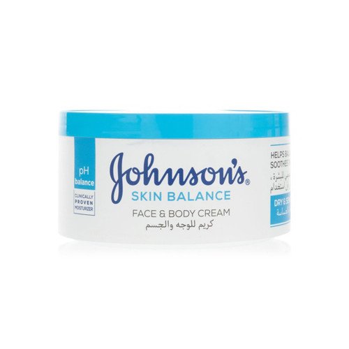 Johnson'S Skin Balance Face & Body Cream Dry & Sensitive Skin 300ml -- كريم جونسون للوجه والجسم للبشرة الجافة والحساسة 300 مل Johnson'S Skin Balance Face & Body Cream Dry & Sensitive Skin 300ml -- كريم جونسون للوجه والجسم للبشرة الجافة والحساسة 300 مل