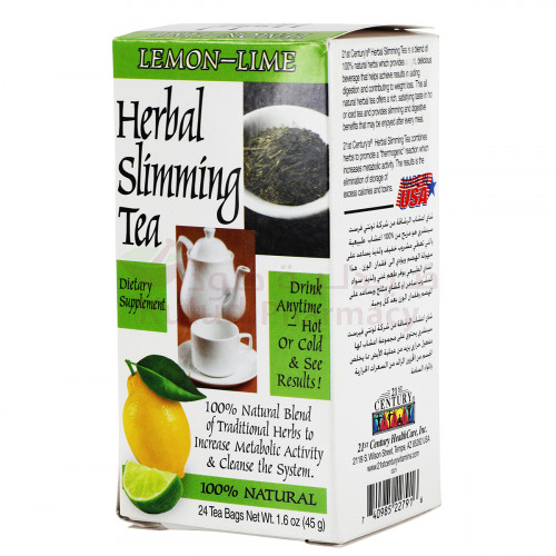 21 St Century Slimming Lemon Lime Tea Bags 24 Pcs -- 21سنشيري كيس شاي ليمونال تخسيس 24حبة