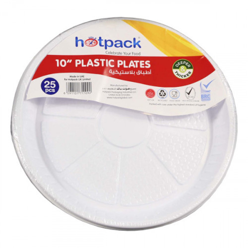Hotpack Plastic Round Plate 10 Inches 25s -- هوتباك طبق بلاستيك دائري 10 بوصة 25 حبة Hotpack Plastic Round Plate 10 Inches 25s -- هوتباك طبق بلاستيك دائري 10 بوصة 25 حبة